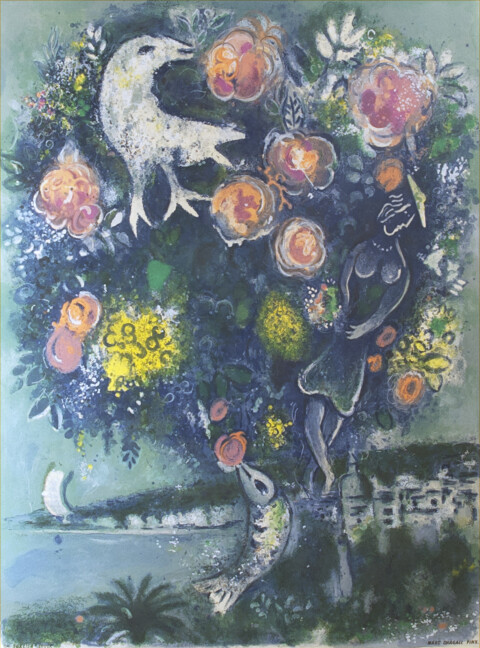 Chagall De Engelenbaai met het boeketje rozen 1967